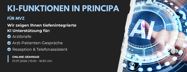 KI Funktionen in principa MVZ Webinar KI in principa