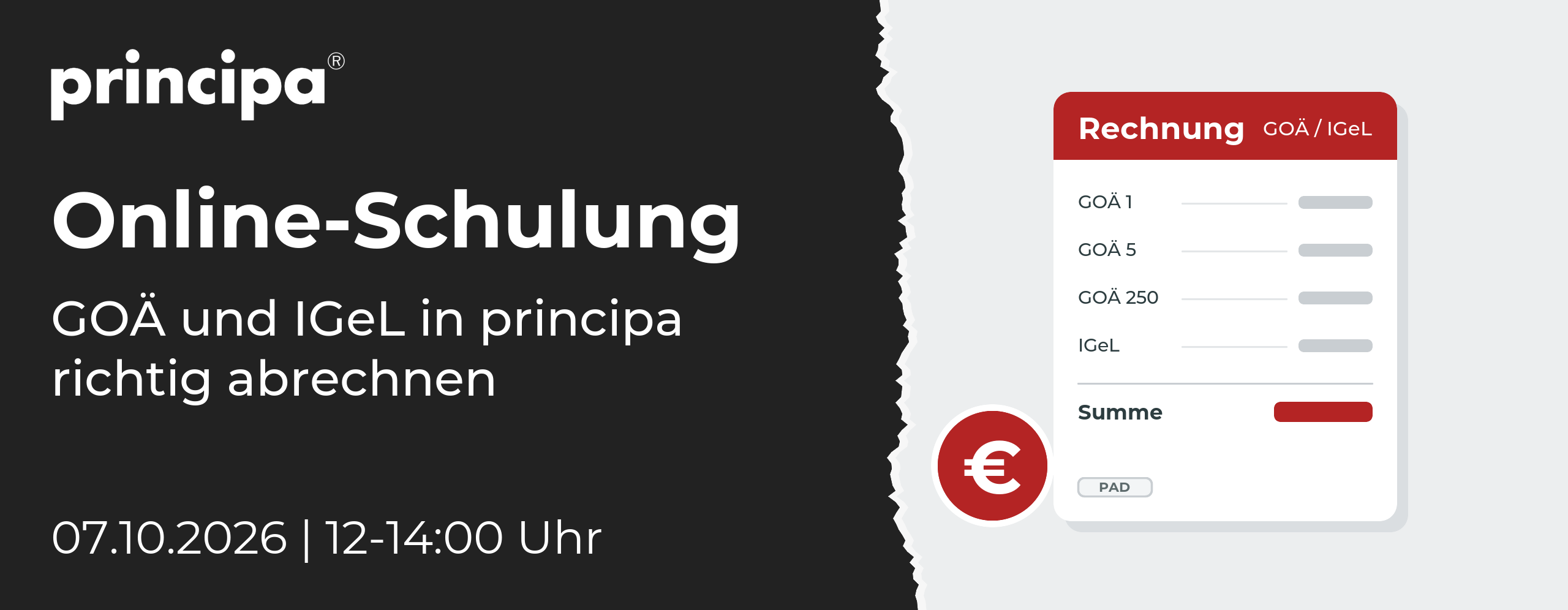 Schulung-principa-GOAE-IGeL-v2 Online-Schulung: GOÄ und IGeL in principa richtig abrechnen, 07.10.2026, 12-14:00 Uhr