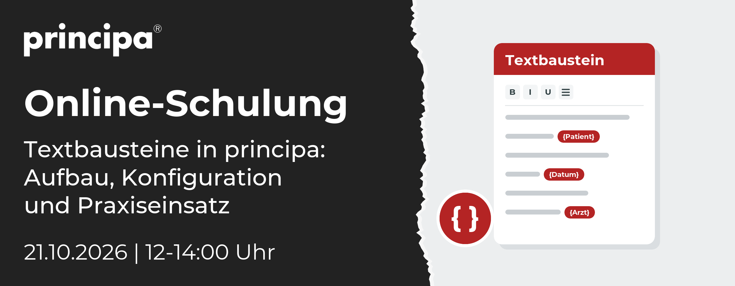 Schulung-principa-Textbausteine-v2 Online-Schulung: Textbausteine in principa: Aufbau, Konfiguration und Praxiseinsatz, 21.10.2026, 12-14:00 Uhr